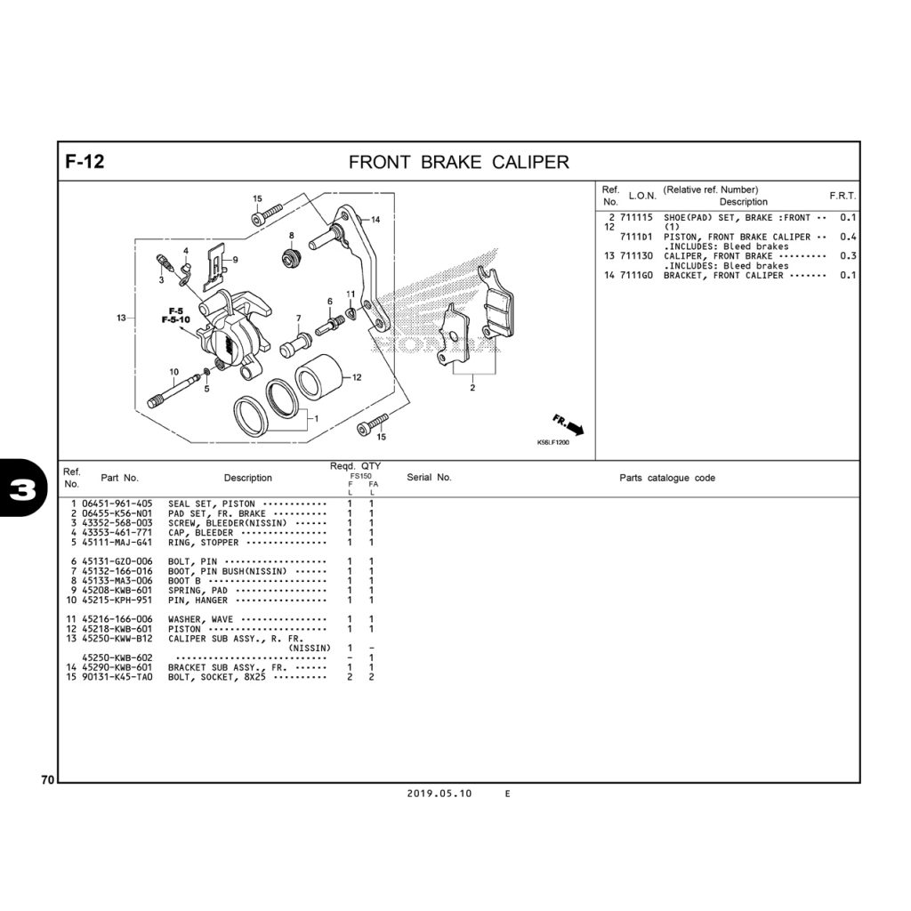 F12 | FRONT BRAKE CALIPER | Winner X