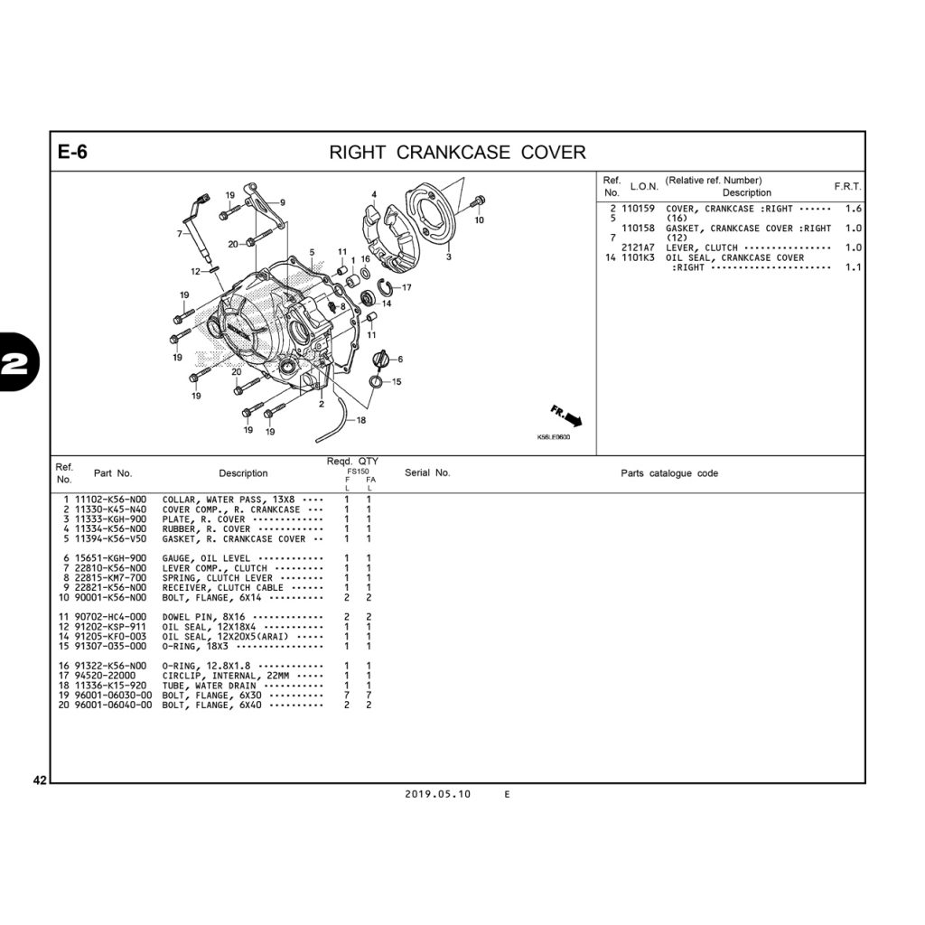 E6 | Lốc máy – Bưởng máy phải | Winner X