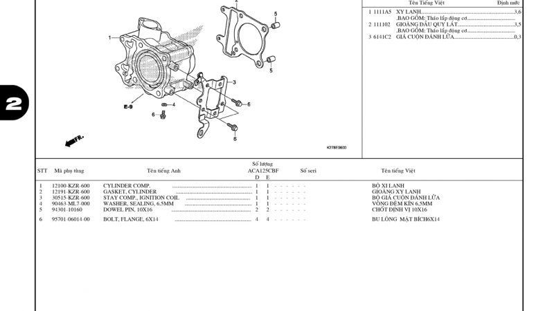 E6 | Xy lanh | Air Blade 125