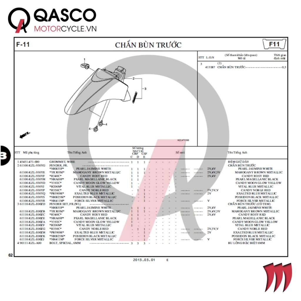 F11 | Chắn bùn trước | VISION 110