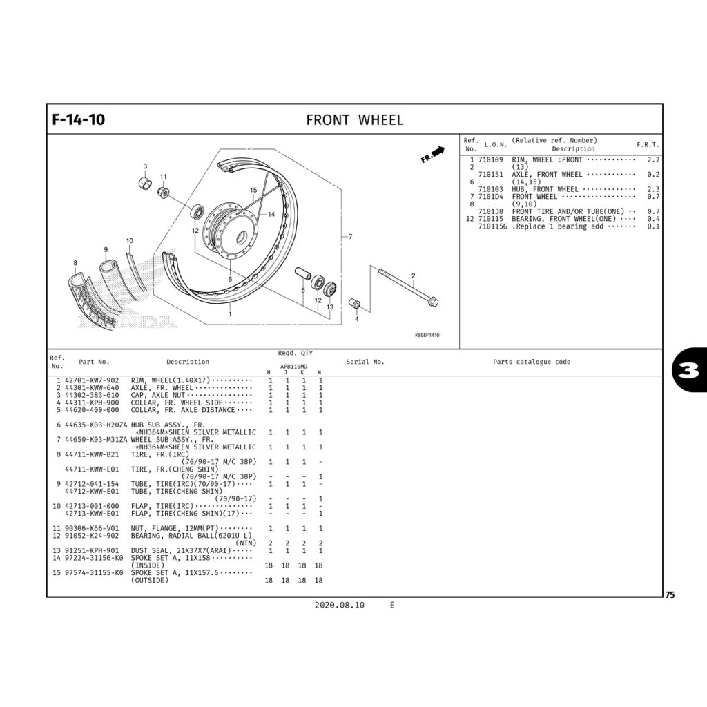 F14-10 | FRONT WHEEL | WAVE ALPHA 110