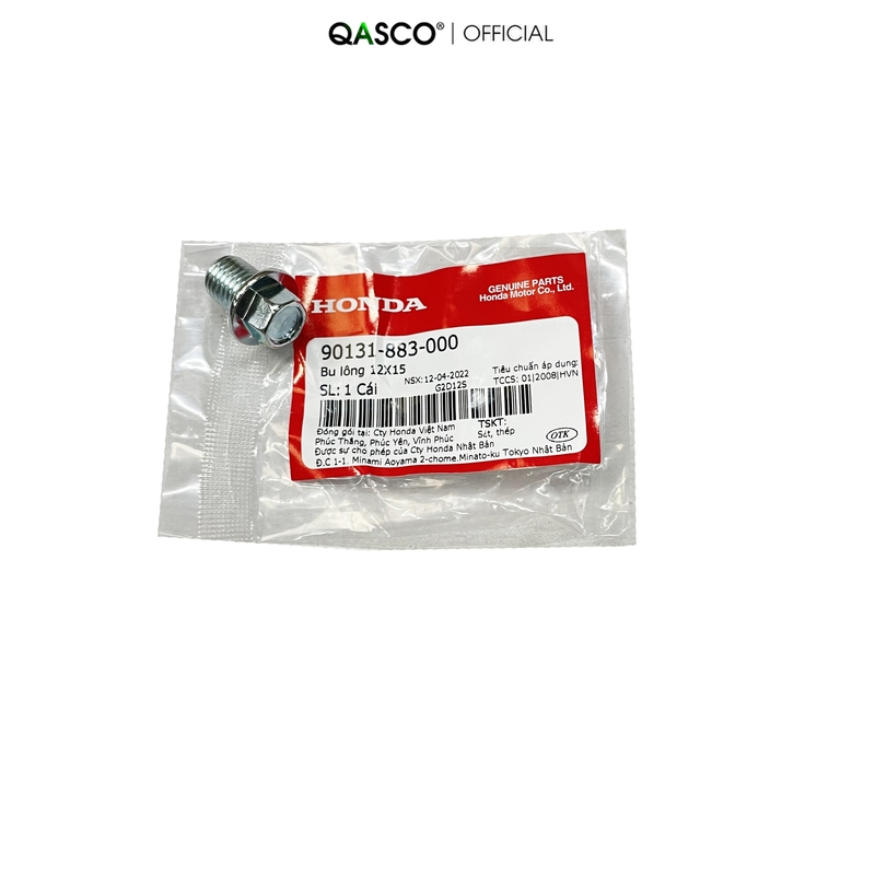 90131-883-000 | Bu lông xả dầu HONDA nhiều dòng xe 12×15 (90131883000 ...