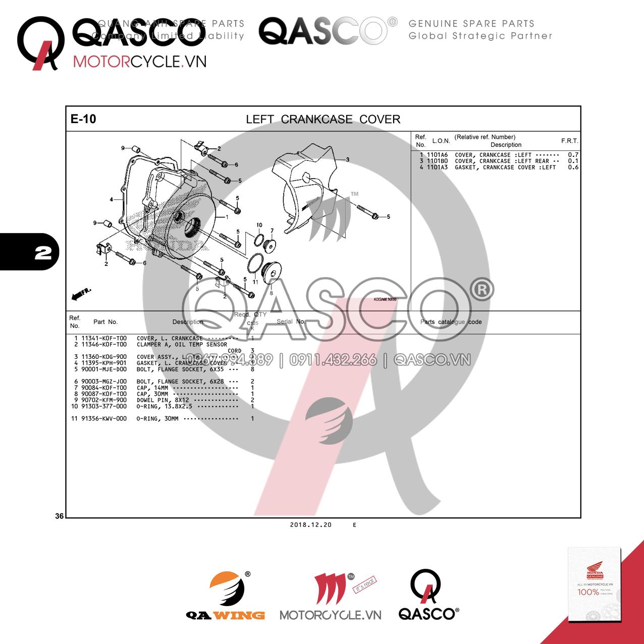 E10 | LEFT CRANKCASE COVER | Super Cub C125