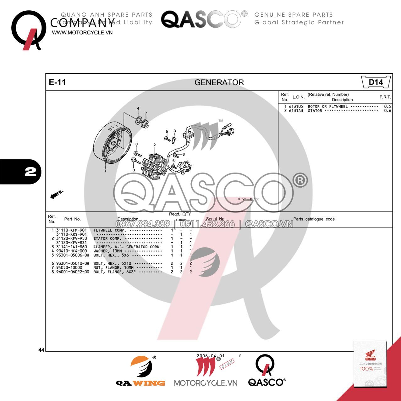 E11 | Bộ phát điện – Cuộn điện | Super Dream 100