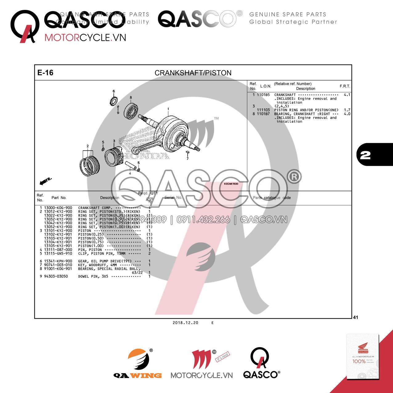E16 | CRANKSHAFT – PISTON | Super Cub C125