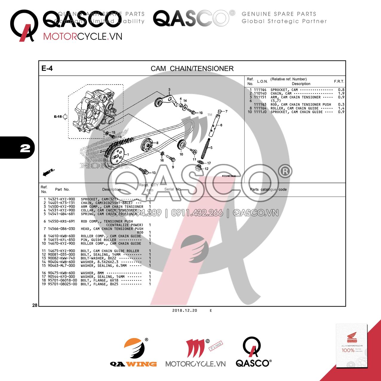 E4 | CAM CHAIN – TENSIONER | Super Cub C125