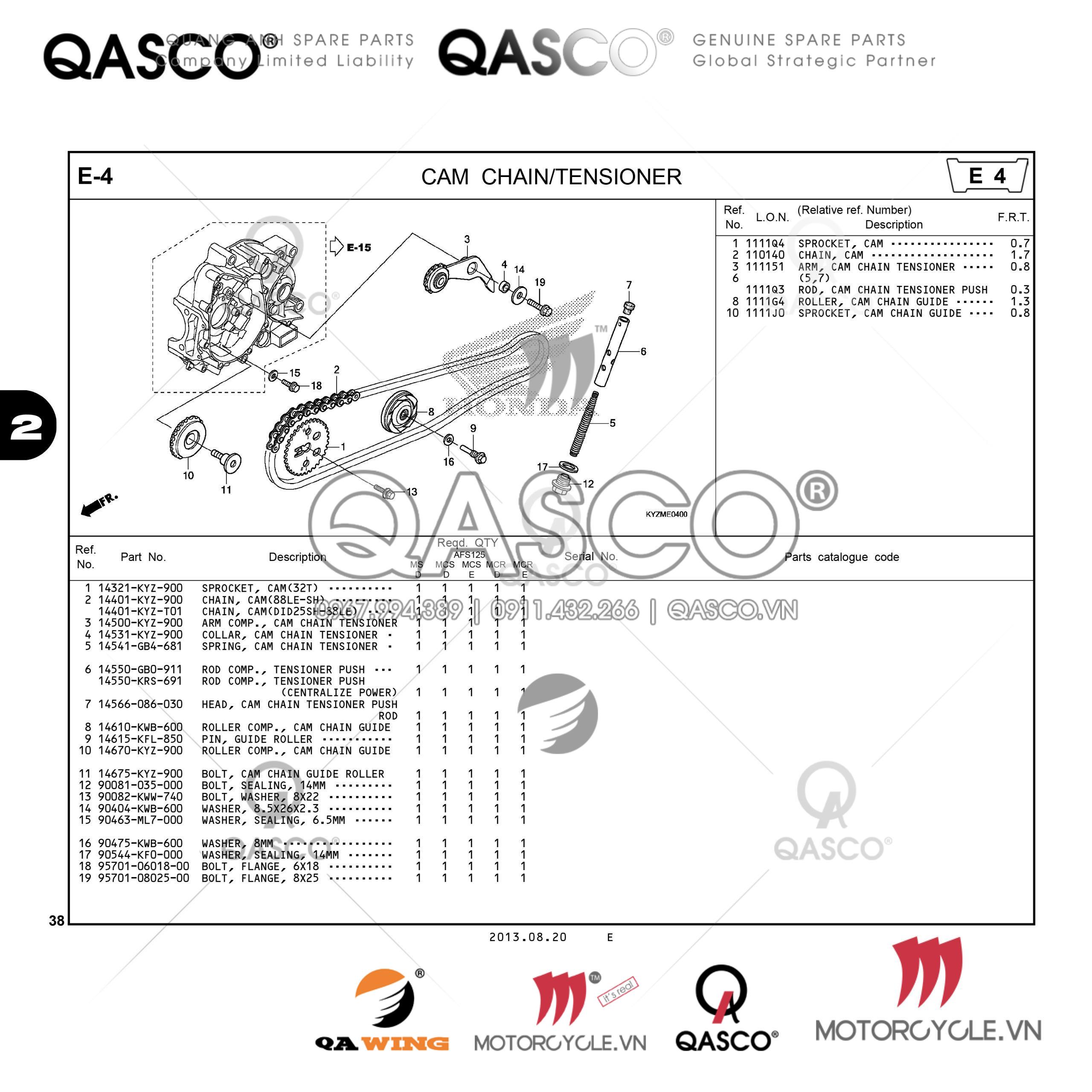 E4 | CAM CHAIN – TENSIONER | Future 125 (AFS125MSD)