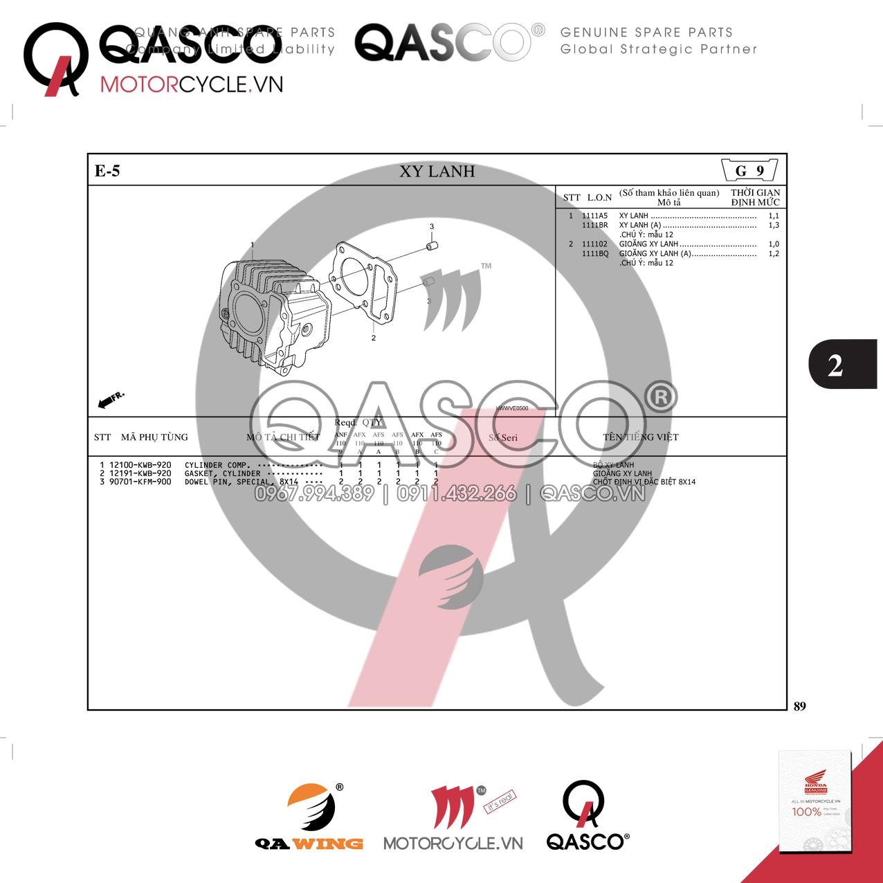 E5 | Xy lanh | WAVE 110 S (04/2009-04/2013) / WAVE 110 RS (04/2009-04/2013) / WAVE 110 RSX (09/2009-03/2012)