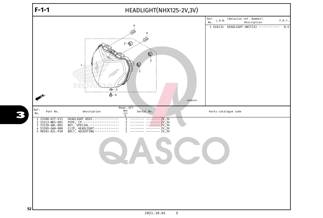 F-1-1 | HEADLIGHT(NHX125-2V,3V) | LEAD 125 (2022+)