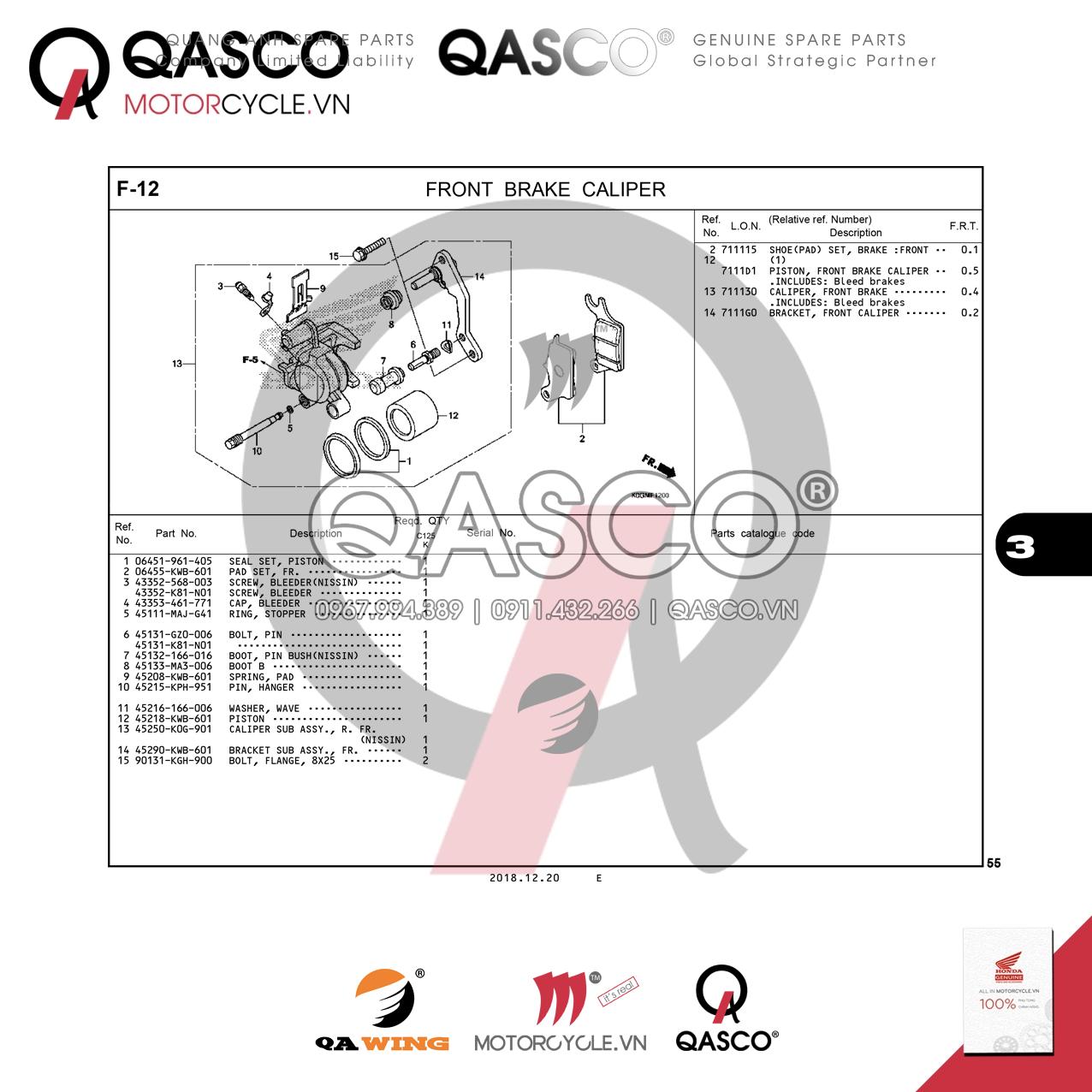 F12 | FRONT BRAKE CALIPER | Super Cub C125
