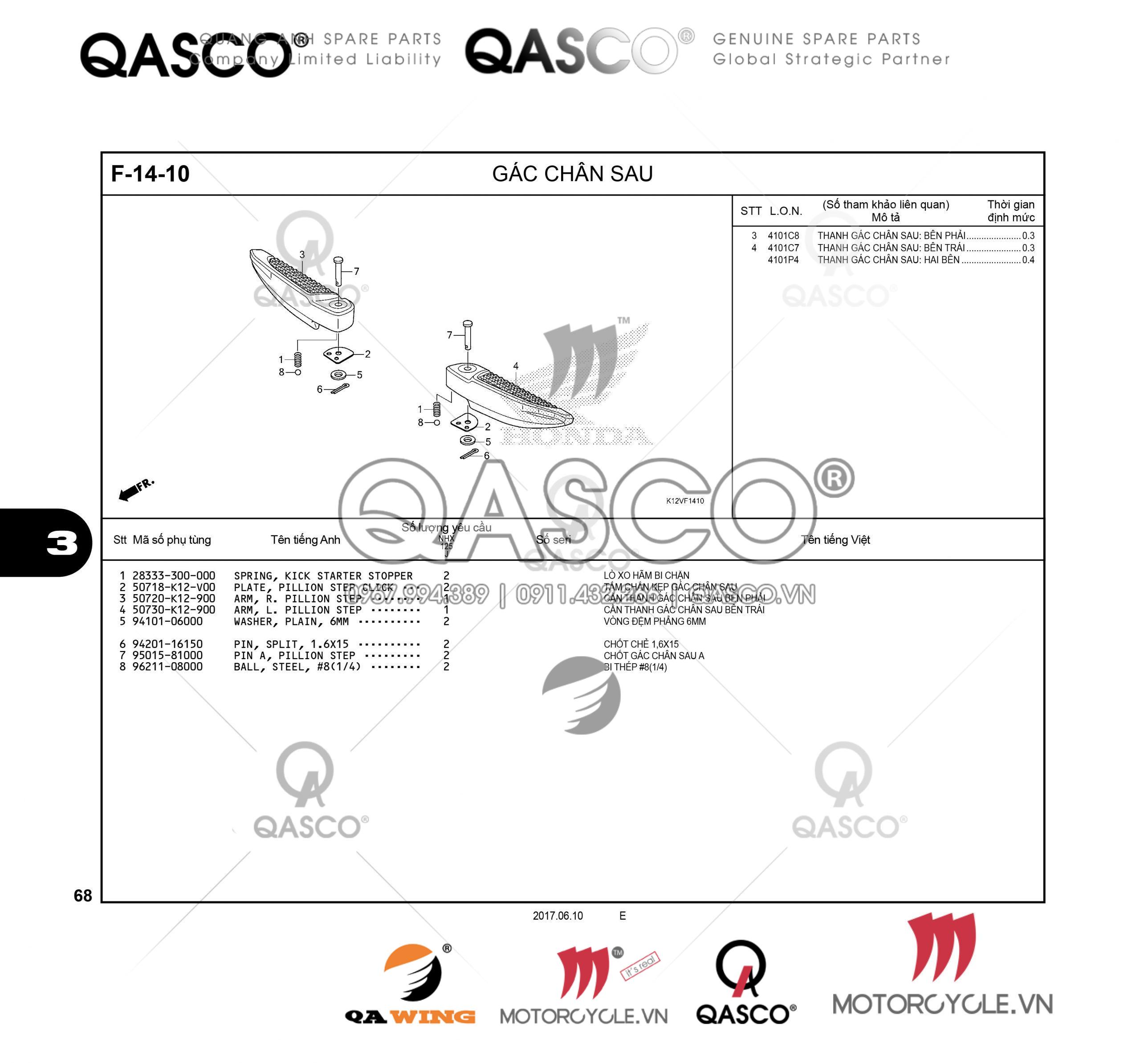 F14-10 | GÁC CHÂN SAU | LEAD 125
