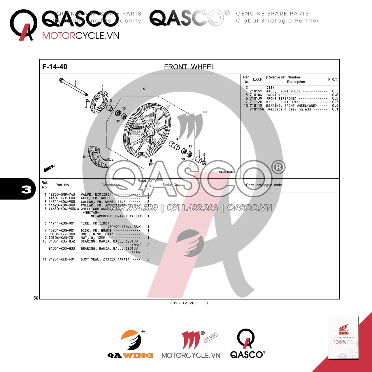 F14-40 | FRONT WHEEL | Super Cub C125