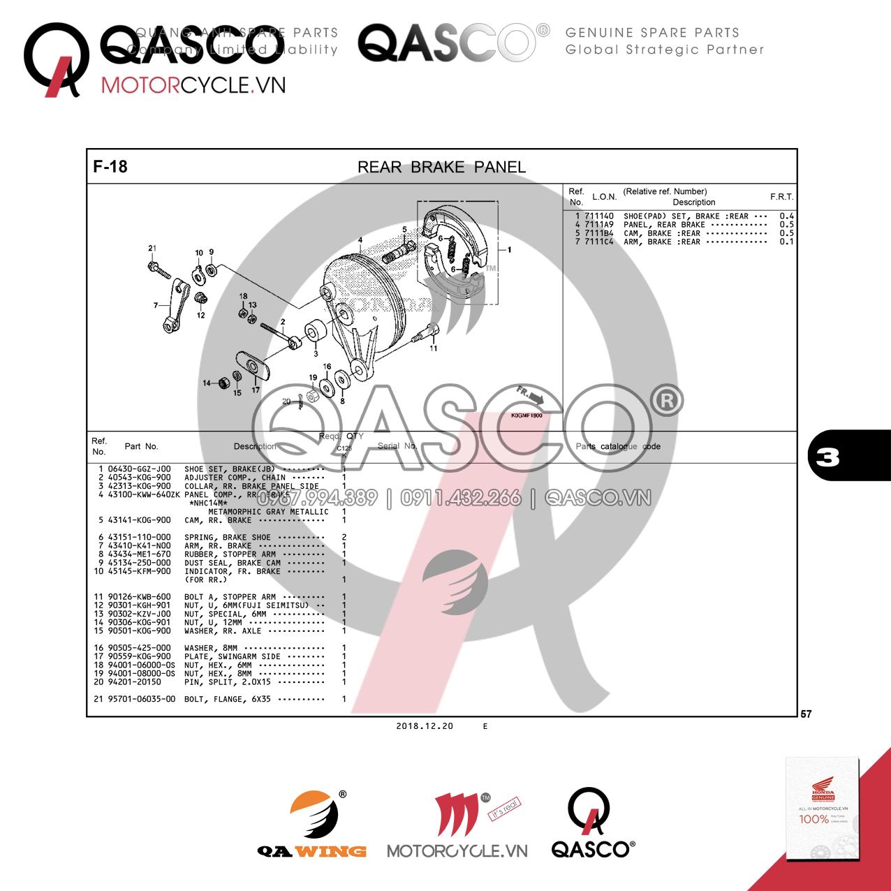 F18 | REAR BRAKE PANEL | Super Cub C125