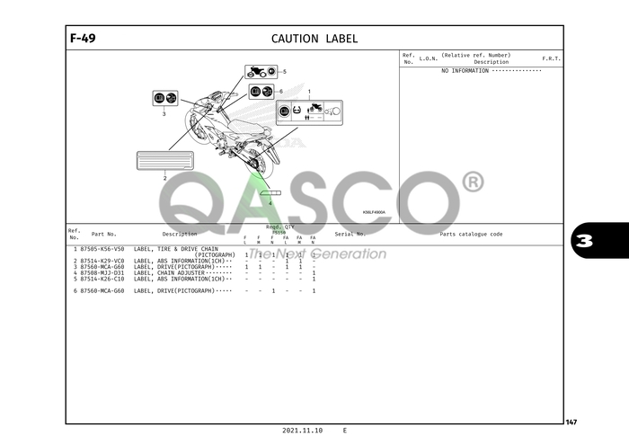 F-49 | CAUTION LABEL | Catalogue WINNER X (2022+) (K2P)