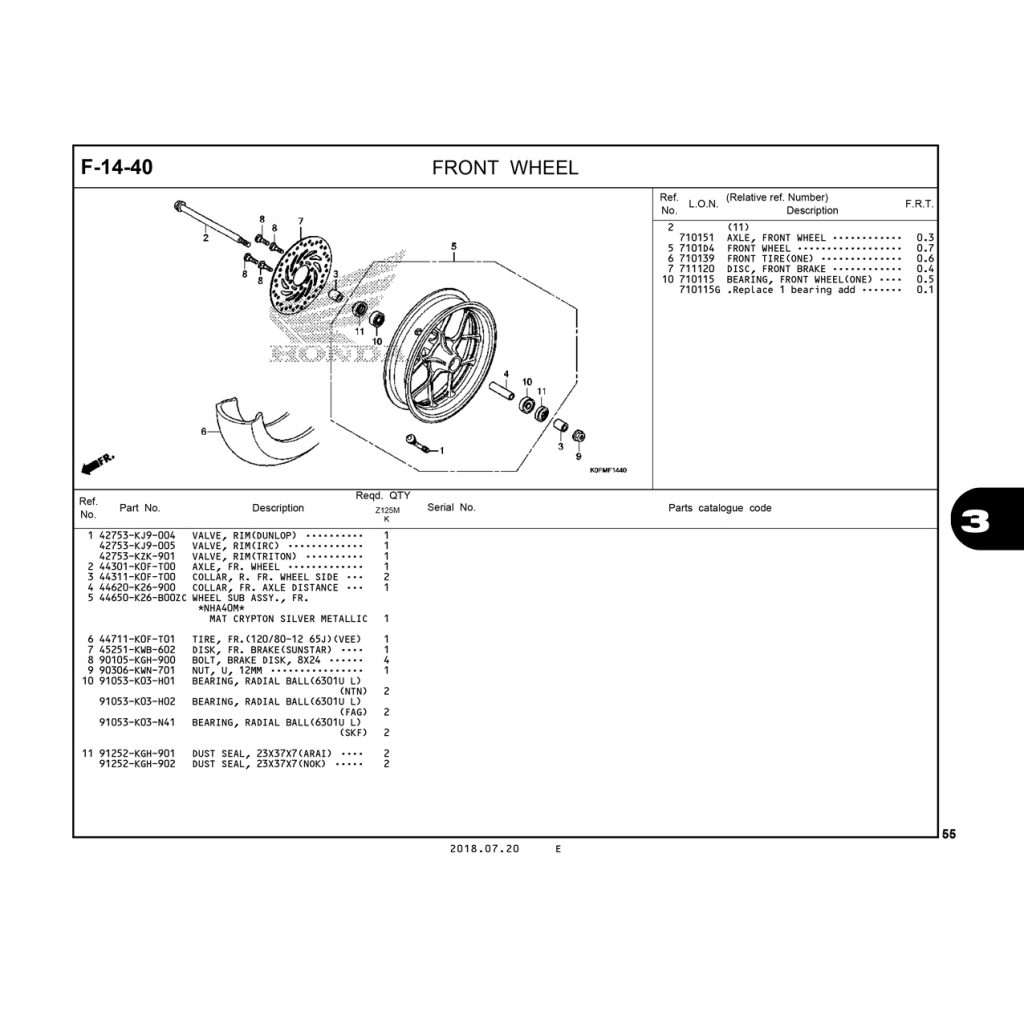 F14-40 | FRONT WHEEL | Monkey 125