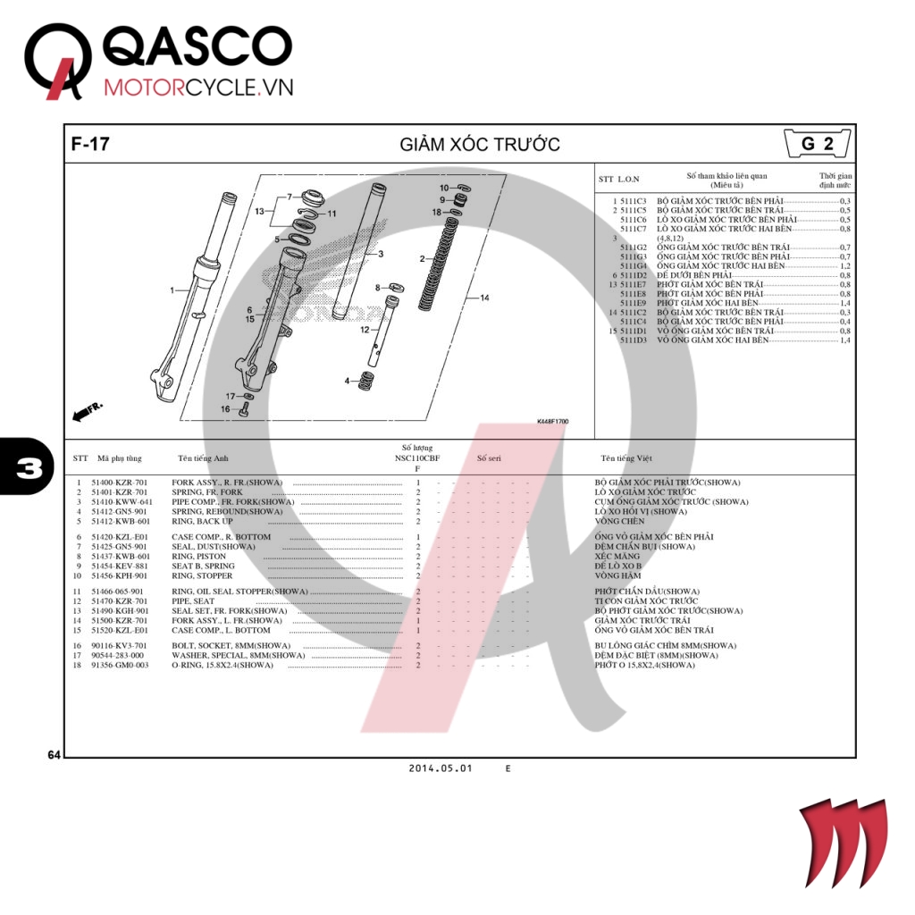 F17 | Giảm sóc trước | VISION 110