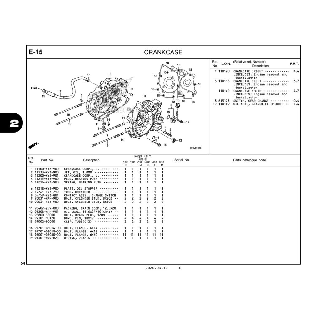 E15 | CRANKCASE | FUTURE 125 FI