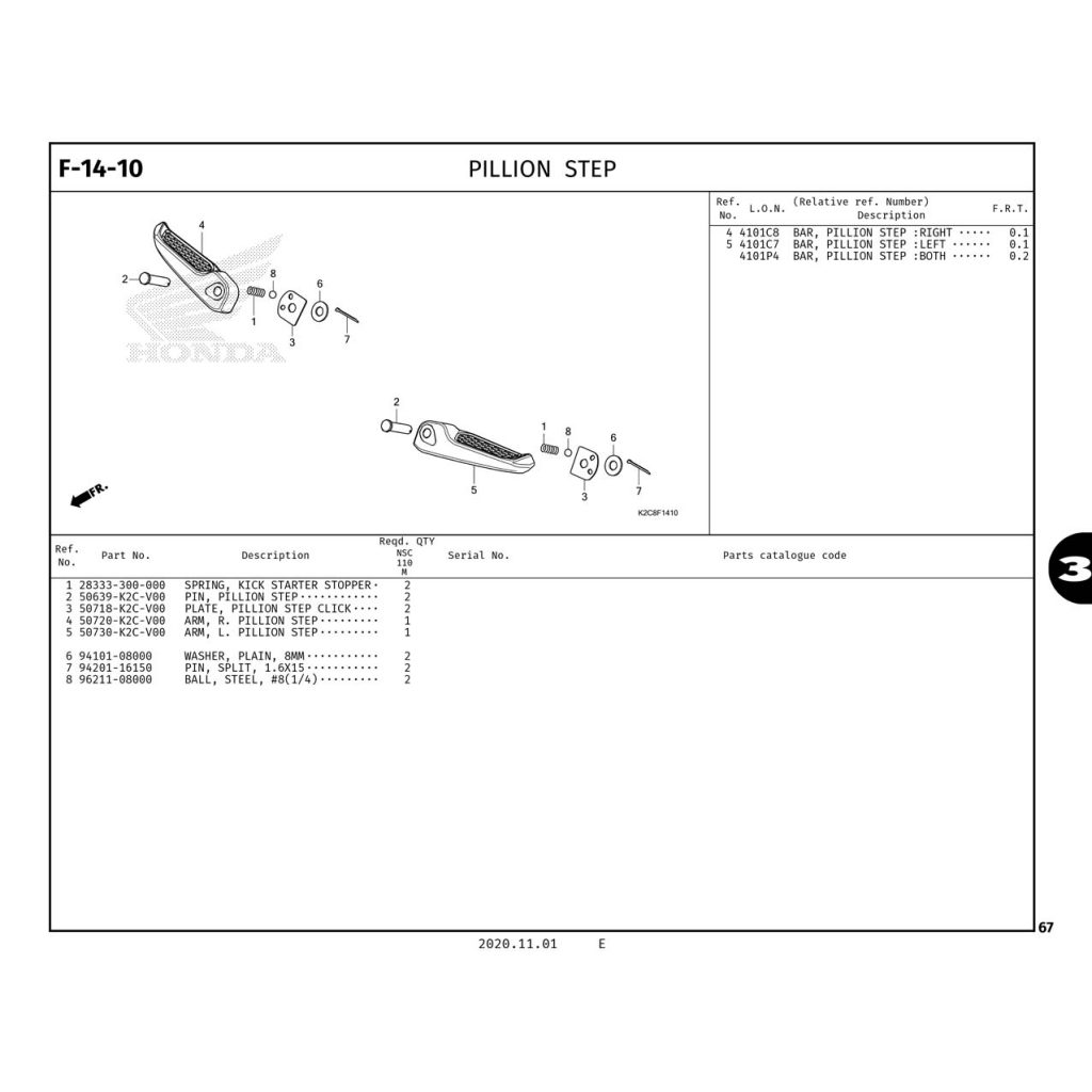 F14-10 | PILLION STEP | VISION 110
