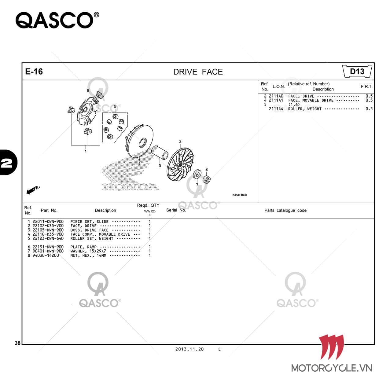 E 13 | LEFT SIDE COVER | PCX 125