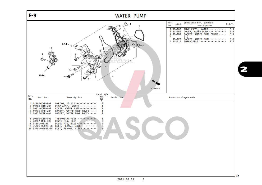 E-9 | WATER PUMP | LEAD 125 (2022+)