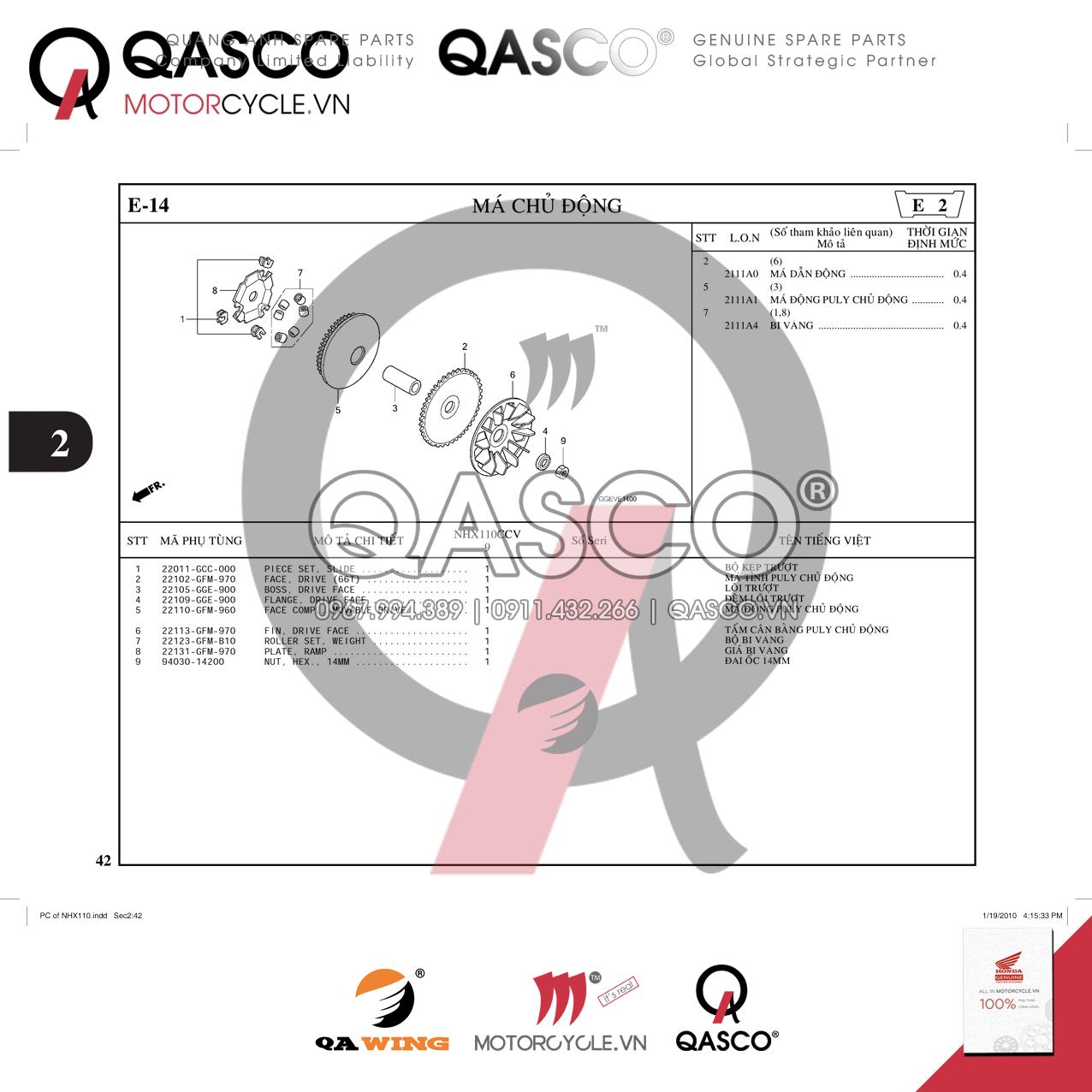 E18 | Trục cơ – Piston | LEAD 110