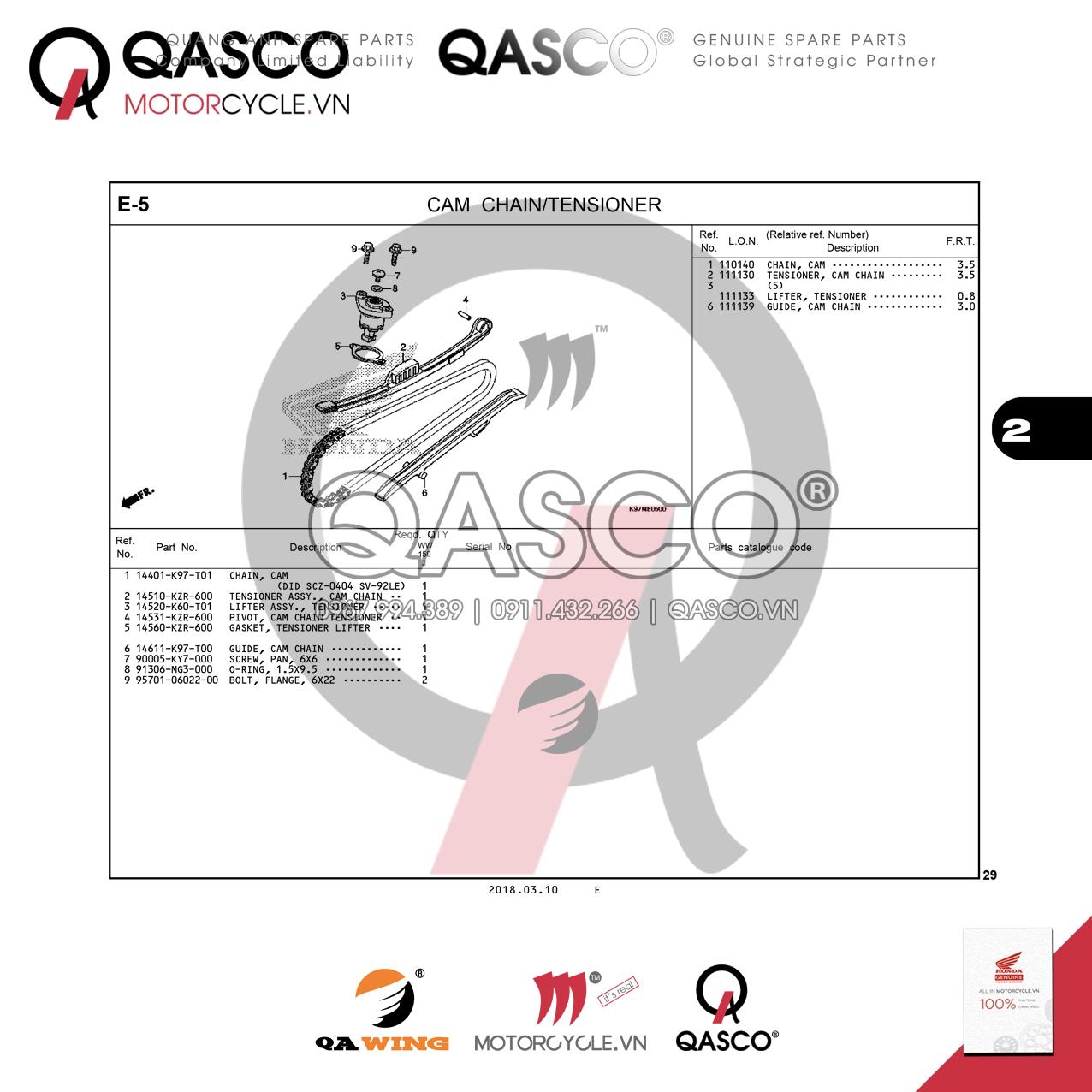 E5 | CAM CHAIN – TENSIONER | PCX