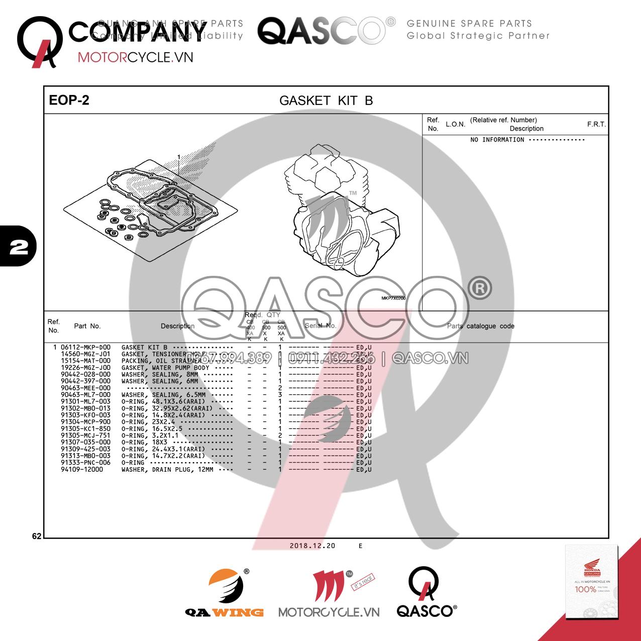 EOP2 | GASKET KIT B | CB500X