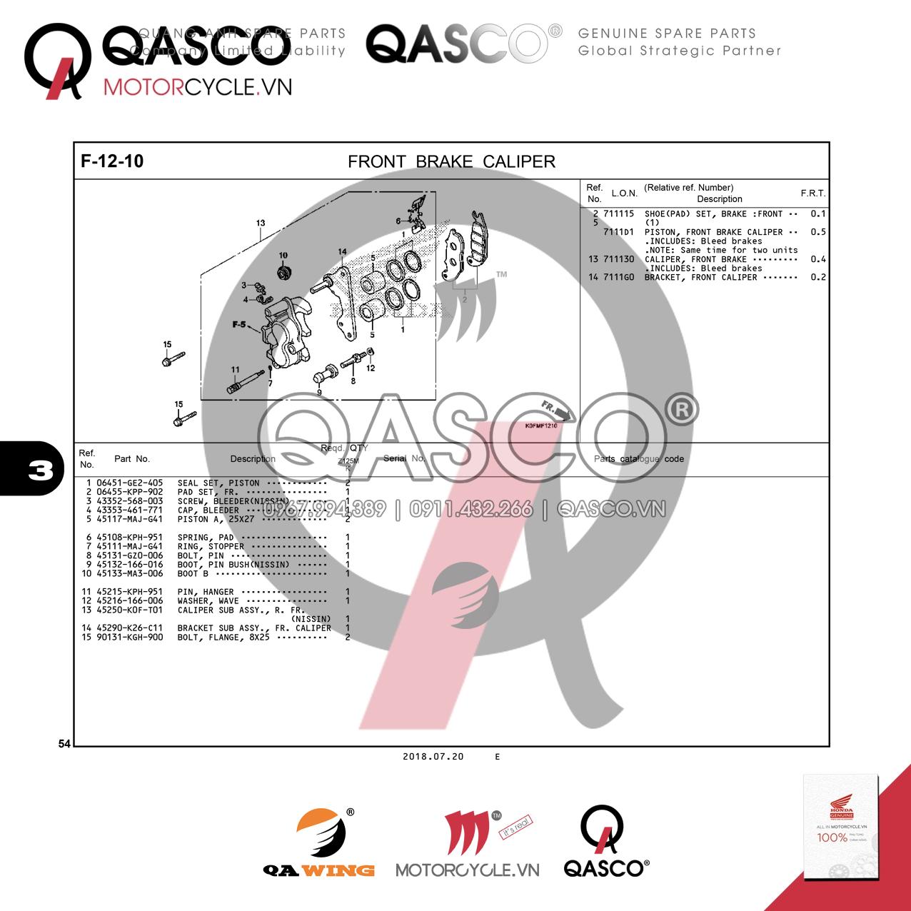 F12-10 | FRONT BRAKE CALIPER | Monkey 125