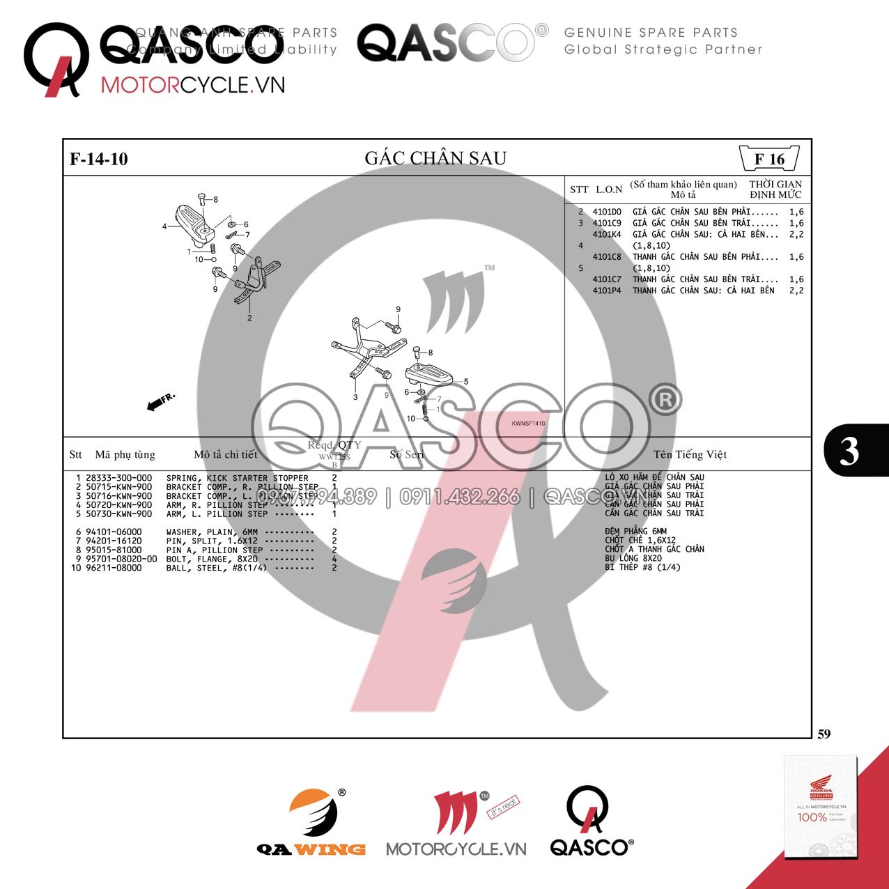 F14-10 | Gác chân sau | PCX