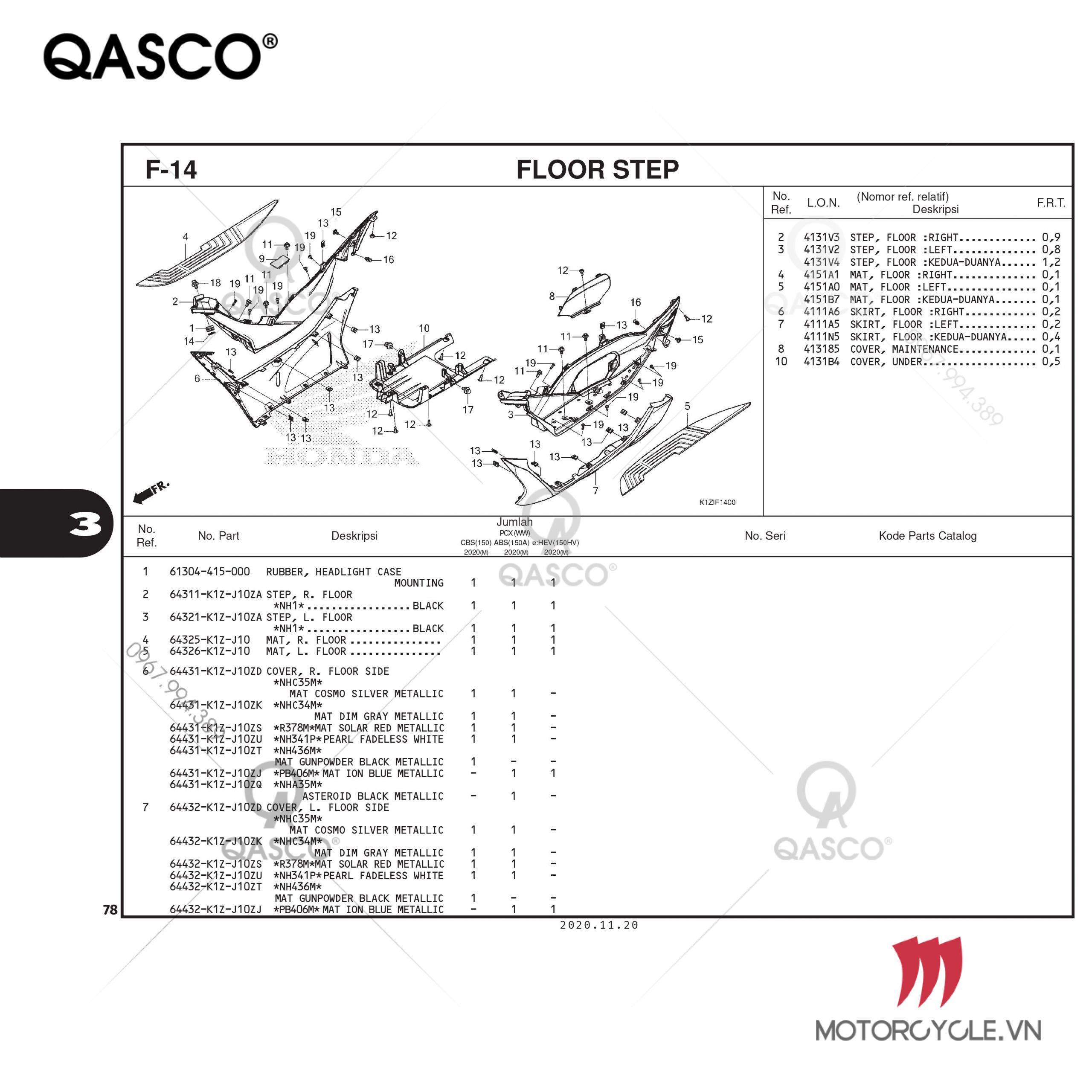 F14 – FLOOR STEP – PCX 160 K1Z (2021)