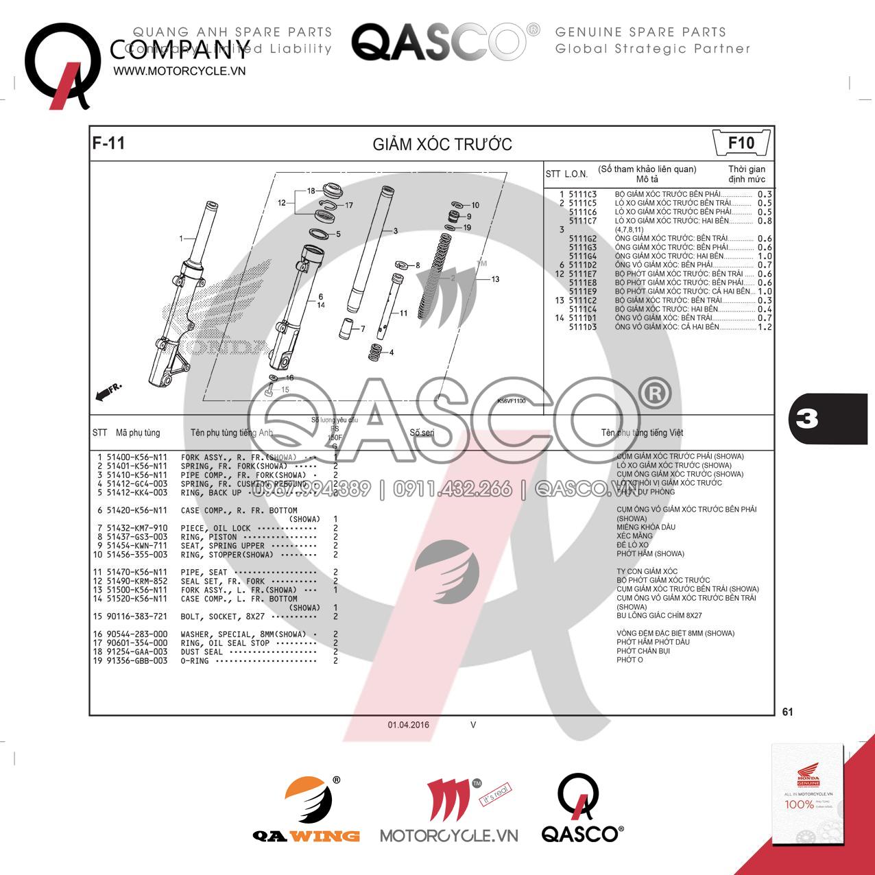 F11 | Giảm xóc trước | Winner 150